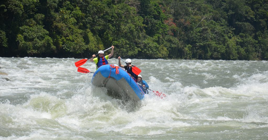 Rafting boat in Jondachi river in Tena, Napo. Ecuador