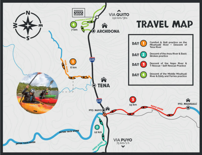 Kayak School travel map