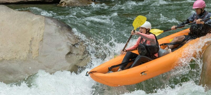 inflatable kayak on the Jondachi river